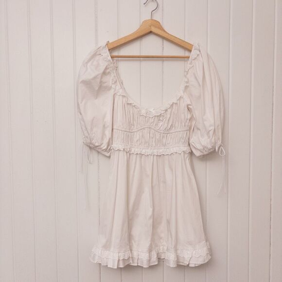 For Love and Lemons Jackson Mini Dress White Size Medium - Picture 2 of 12